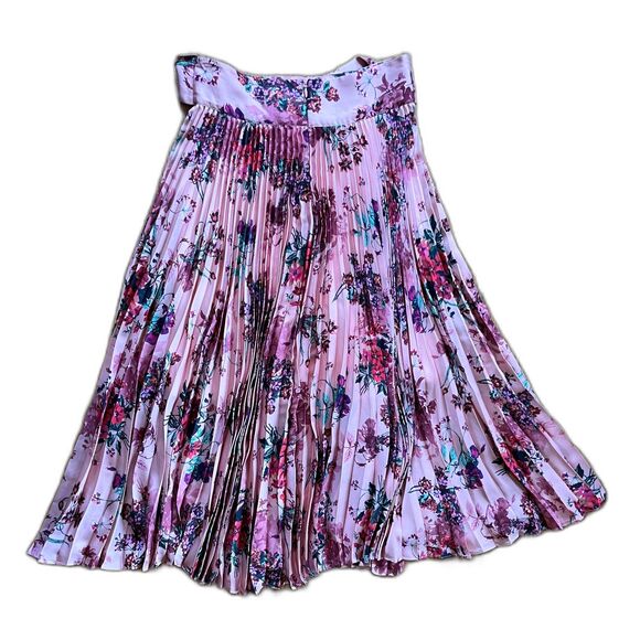 BCBG Max Azria Pink Floral Pleasted Maxi Skirt   Women's Size Small - Picture 3 of 9